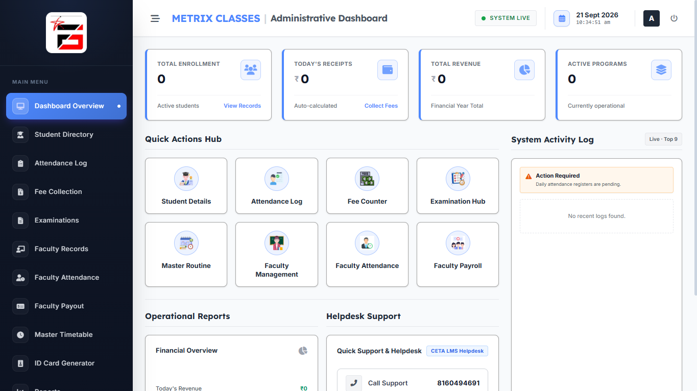 CETA LMS admin dashboard